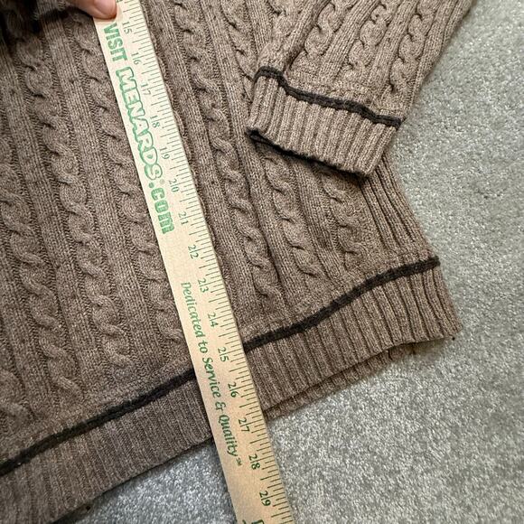 Vintage GAP Cable Knit Sweater Wool Blend Brown XXL Hong Kong Fishermancore Y2K - Picture 9 of 11